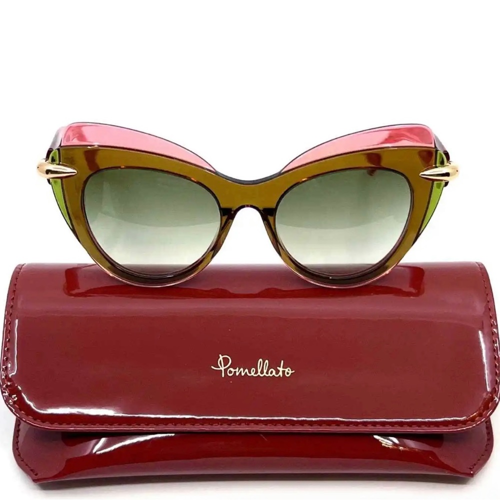Cat eye Pomellato sunglasses red and gold